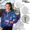 thumbnail image 6 of Pzuqiu Wolf Hoodies for Teen Girls Size 4-5 Practical Warm Children's Long Sleeve Sweatshirt Fashion Stretchy Kid's Pullover Hoodie Sweatshirt Comfortable for Daily Wear, 6 of 7