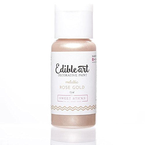 Sweet Sticks Edible Art Decorative Paint Rose Gold 15ml