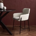 thumbnail image 3 of SAFAVIEH Couture Charlize Classic Boucle Solid Dining Armchair, Ivory/Black, 3 of 7