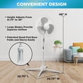 thumbnail image 5 of Ventilador de pedestal oscilante EZ-CHILL de 16", opciones de 3 velocidades, cabezal oscilante de 90 grados, altura e inclinación ajustables, potente flujo de aire, negro, MTFS-16B-BLK, 5 of 5