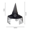 thumbnail image 3 of Witch Hat Decor Adult Kids,Halloween Witch Hat Decorations,Womens Witch Hat for Halloween Party,Halloween Witch Hats Halloween Party Witch Hats,Costume Accessories ,Fancy Dress Foldable Witch Hat, 3 of 6