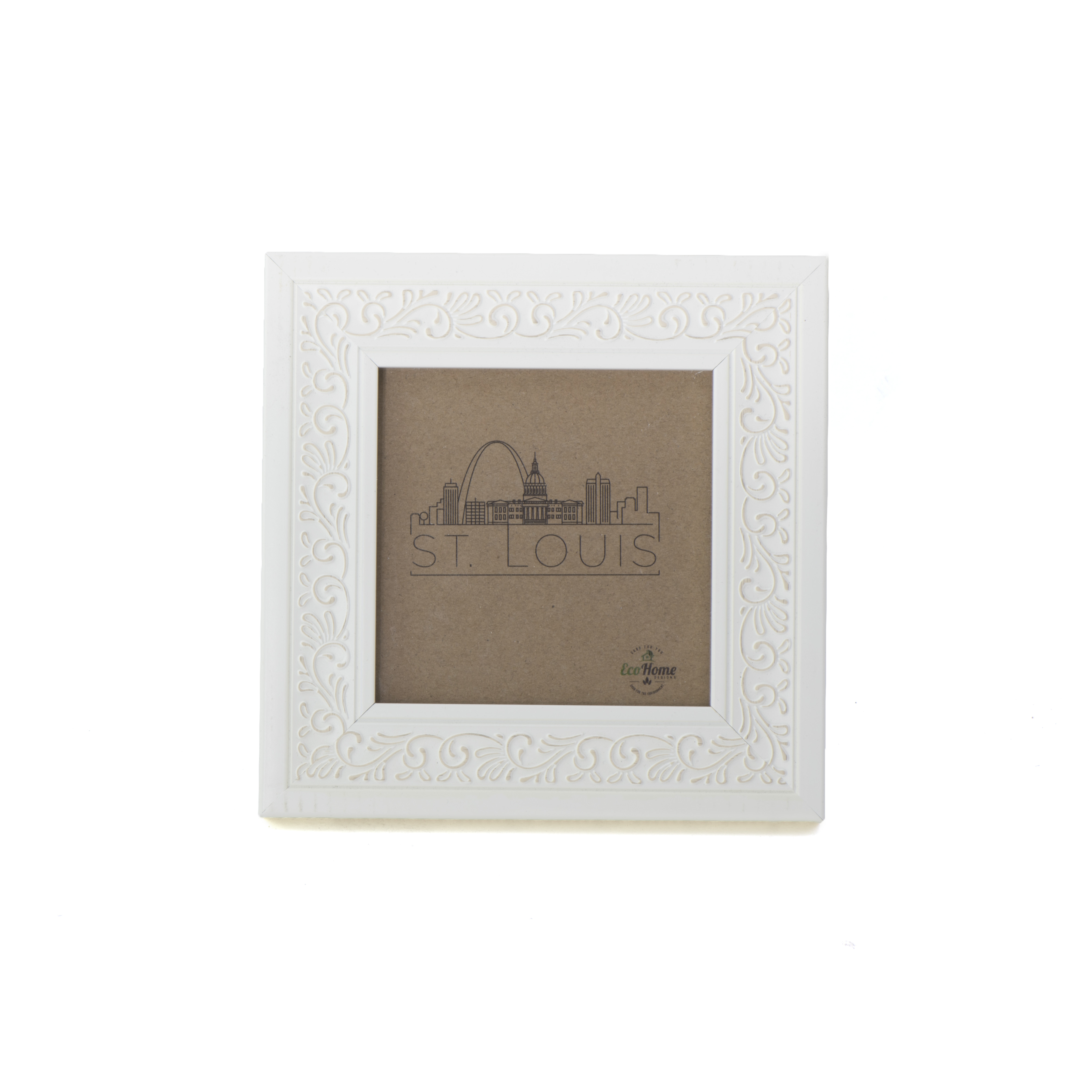 4x4 Picture Frame Ornate White Mount the Photo on the Wall or Display