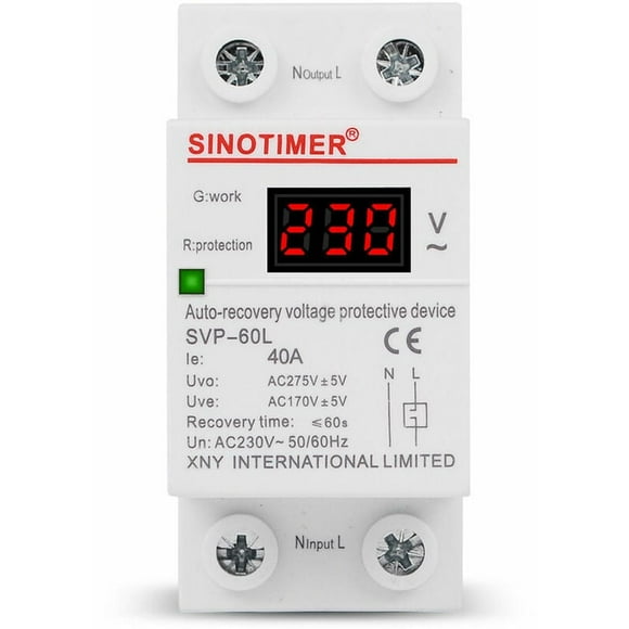 SVP-60L single-phase surge protector, automatic voltage protection device, 40A electrical circuit breaker