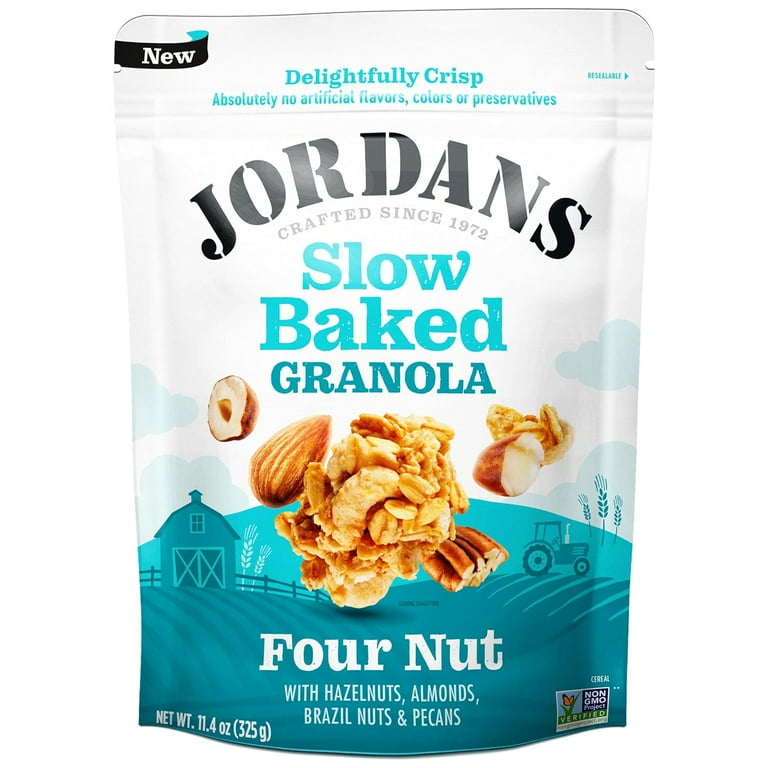 Jordans Slow Baked Granola | Four Nut Granola with Almonds, Brazil