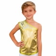 thumbnail image 4 of WOYY Girls Glitter One Shoulder Tank Top Stage Performance Party Sleeveless Shirt, Sizes 11-14, 4 of 5