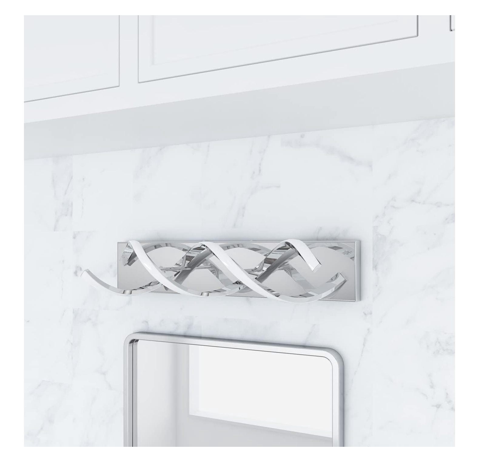 Modern LED Bathroom Vanity Lights, 1-Light Aluminium Stainless Steel Spiral Design Wall Lighting Fixture, Bathroom Sconces Wall Lighting for Living Room Entryway Bedroom Wall Sconce