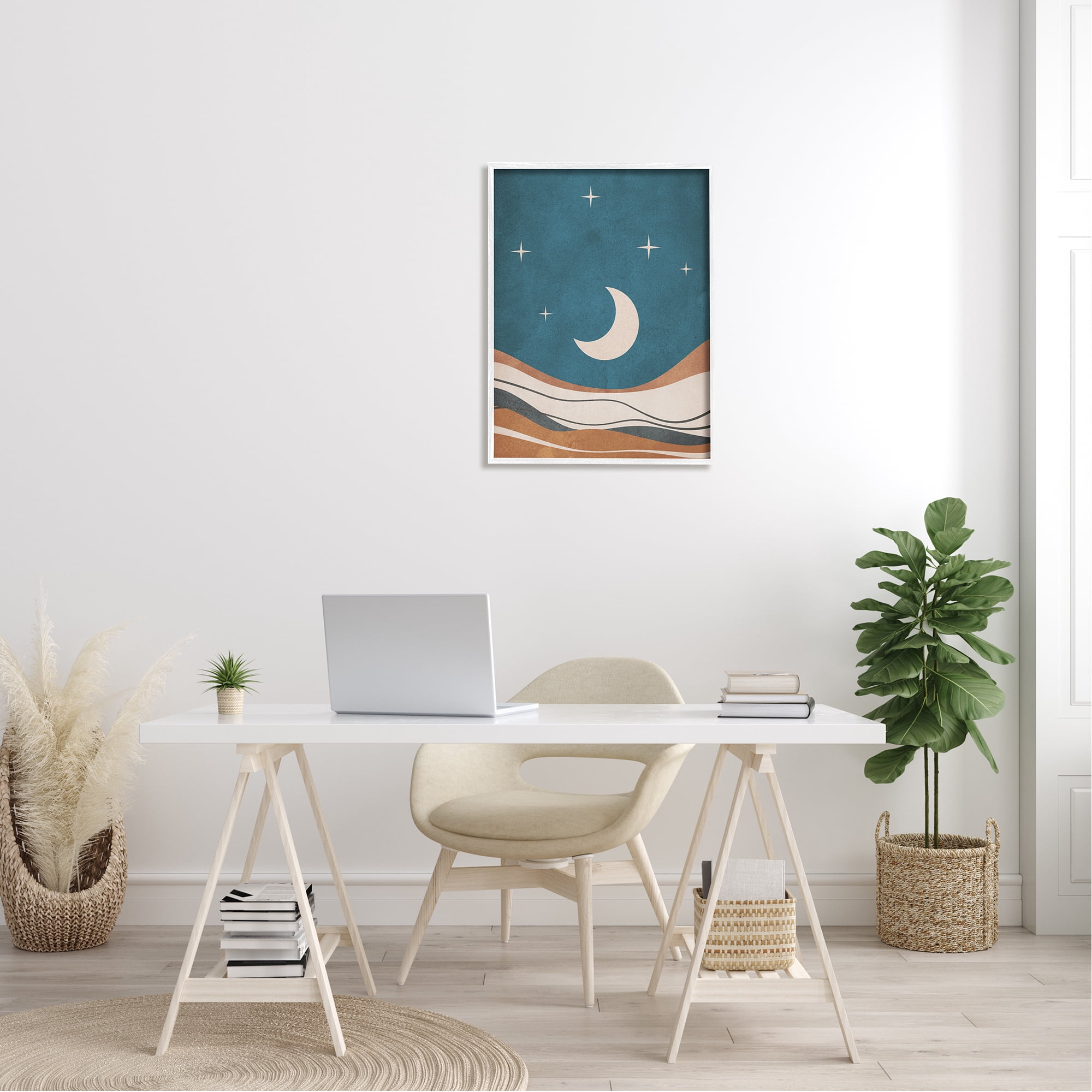 Stupell Industries Nighttime Moon Stars Abstract Desert Sands, 24 x 30, Design by JJ Design House LLC