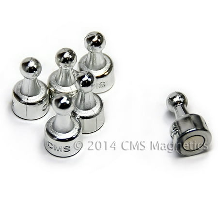 CMS Magnetics 24 Ct. NeoPin Silver Magnetic Push Pins, Neodymium, Easy Grip Design, 16 pieces