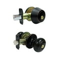 thumbnail image 1 of Fancy Mushroom Aged Bronze Metal Entry Knob & Single Cylinder Deadbolt - 3 Grade Right Handed, 1 of 1