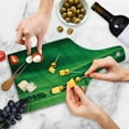 thumbnail image 4 of Europe Cutting Board, Rolling Sunny Hills with Meadow Fields and Trees Southern Moravia, Czech Republic Print, Tempered Glass Cutting and Serving Board, Wine Bottle Shape, Emerald, by Ambesonne, 4 of 5