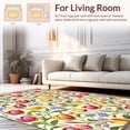 thumbnail image 2 of Flatwoven High Traffic Area Rug, Whimsical Floral Design with Intertwined Tulips and Honeysuckle, Non Slip, Stain Resistant, Washable Area Rugs for Living Room, Bedroom(Red, 5X7), 2 of 8