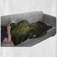 thumbnail image 6 of Gothic Soft Flannel Fleece Blanket, Fantasy Scene with Old Fashioned Wooden Torch and Skull Candlesticks in Dark Spooky Room, Cozy Plush for Indoor and Outdoor Use, 60" x 80", Brown, by Ambesonne, 6 of 6