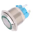 thumbnail image 3 of 2 unids 12 ~ 24VDC 19mm autoblocante interruptor de botón 1NO 4PIN interruptor de botón de metal (verde), 3 of 8