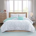 thumbnail image 4 of Intelligent Design 68" 3-Piece Fabric Printed/Pintucked Duvet Cover Set in Blue, 4 of 14