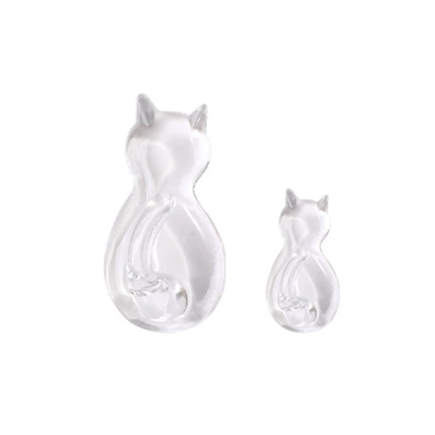 Inteprter Gancho en forma de animal ABS de 2 piezas, reemplazo autoadhesivo decorativo sin perforaciones, colgador de llaves de baño de estilo Almacenamiento y organización del hogar Transparente
