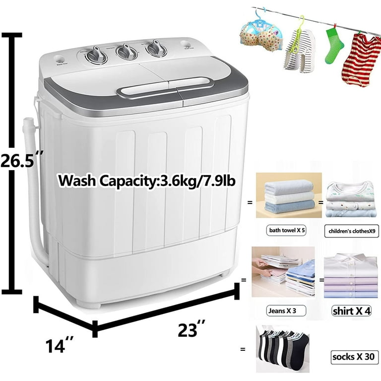 XPB36 Panda Portable Compact Washing Machine with Spinner Dryer Combo Twin  Tub for my RV, Off Grid 