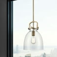thumbnail image 3 of 412-1S-BB-10CL Innovations Lighting Newton-One Light Mini Pendant-14 Inches Wide by 17 Inches High-Brushed Brass Finish, 3 of 4