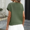 thumbnail image 4 of Stichou Women's Sweater Vest Spring Summer Cap Sleeve Crew Neck Casual Loose Knit Business Tops Western Vacation Outfits Green M, 4 of 5