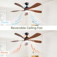 thumbnail image 3 of 52"Indoor Ceiling Fan With 3 Color Dimmable 5 ABS Blades Remote Control Reversible DC Motor Bedroom Ceiling Fan, 3 of 7