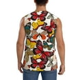 thumbnail image 4 of Easygdp Retro Floral Butterfly Men's Breathable Tank Tops Sleeveless Sporty T Shirts for Basketball, Mountaineering, Bodybuilding -XX-Large, 4 of 8