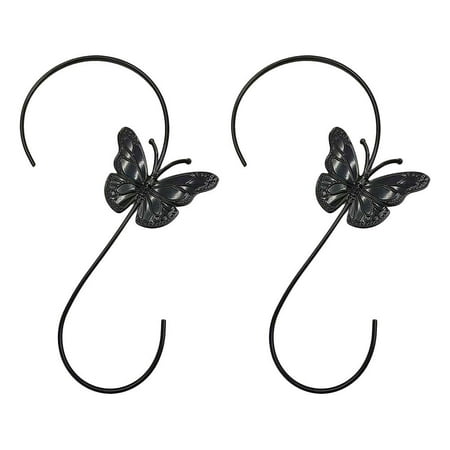 

2Pcs Bird Feeders Hanger Hummingbird Feeder Hooks with Butterflies Design 12inch