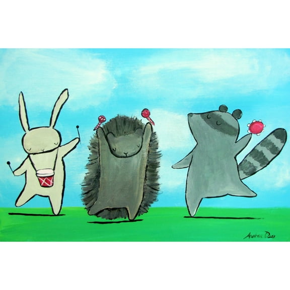 Marmont Hill "If You're Happy" by Andrea Doss Painting Print on Wrapped Canvas