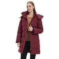 thumbnail image 5 of Wantdo Women's Big and Tall Jacket Quilted Puffer Jacket Long Winter Parka Jacket Wine Red 2XL, 5 of 11