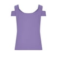 thumbnail image 7 of TKLPEHG Summer Tops for Women V-Neck Cold Shoulder Top Short Sleeve T Shirt Loose Lightweight Casual Comfy Fashion Solid Color Blouses (Purple,XL), 7 of 7