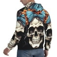 thumbnail image 6 of Honeii Bow Flower Skull Pattern Mens Hoodies Men's Loose Sleeve Sweatshirt,Pullover Hooded Sweatshirt for Men,Essentials Hoodie-3X-Large, 6 of 7