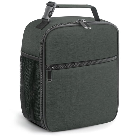 Lunch Bag for Men/Women, Reusable Lunchbox for Adult, Small Insulated Lunch box, Lunch Tote Bag for Office, Work, Picnic - Grey