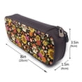thumbnail image 3 of Picia Sunflowers Mushrooms Pattern Large Capacity PU Leather Pencil Case Organizer Pen Marker Holder Double Zipper Storage Bag Big Pencil Pouch for College Office, 3 of 6