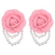 thumbnail image 1 of Uxcell 2 Pcs Broche de Flor de Camelia de Tela Perlas Pulsera Doble Uso para Mujeres Rosa Claro, 1 of 7