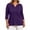 Purple, variant on Qingpeng Womens Plus Size 3/4 Sleeve Notch V Neck Tunic Tops Dressy Casual Loose Fit Pullover Tee Shirts Solid Color Blouses
