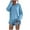 Blue, variant on Kovlvoll Womens Sweatshirts Long Sleeve Hooded Solid Color Loose Hem Side Split Fall Casual Pullover Tops