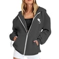 thumbnail image 2 of PRfgtbd Hoodies for Women Zip Up Hoodie Casual Sweatshirts with Front Pockets Soft Long Sleeve Jacket Streetwear Tops, 2 of 4