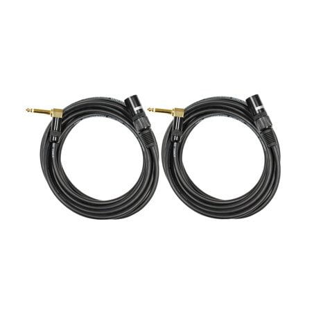 Audio2000's C17025P2 25 Ft 1/4" TS Right Angle to XLR Male Cable (2 Pack)