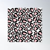 Pink Leopard Print Poster Wall Art, Modern Wall Decor For Living Room Bedroom, 24x24 UNFRAMED