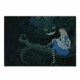 thumbnail image 1 of Alice in Wonderland Cutting Board, Alice Sitting on Branch and Chescire Cat in Darkness Cartoon Style, Decorative Tempered Glass Cutting and Serving Board, Small Size, Multicolor, by Ambesonne, 1 of 1