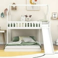 thumbnail image 3 of Harper & Bright Designs Twin Over Full House Bunk Bed with Slide and Ladder Floor Bedframe for Bedroom, White, 3 of 10