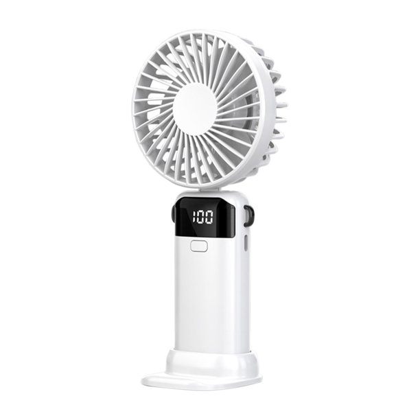 Ventilador de cuello portátil, mini ventilador de mano personal plegable, recargable por USB, 3 velocidades, para niñas, niños, mujeres, pestañas, viajes, hogar, oficina, exterior (blanco)