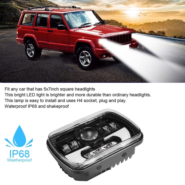 Faro Universal impermeable de 5x7 pulgadas luz cuadrada LED de 90W faro de luz alta/baja resistente al agua ANGGREK Otros