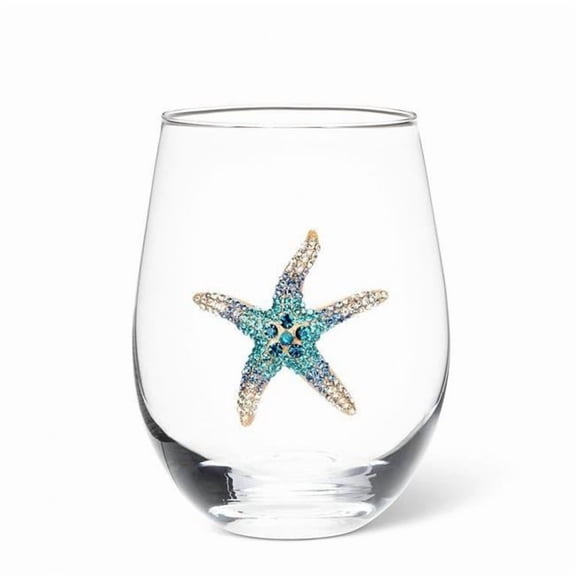 MDR Trading Inc. AB-27-BLING-147_Q01 Jewelled Starfish Pattern Stemless Wine Glass