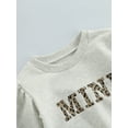 thumbnail image 5 of Kiapeise Baby Girl Leopard Mini Letter Print Sweatshirt Newborn Puff Sleeve Crewneck Romper Fall Winter Clothes, 5 of 8