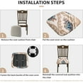 thumbnail image 5 of Stretch Printed Chair Seat Covers with Elastic Ties and Button, Removable Washable Dining Upholstered Chair Protector Seat Cushion Slipcovers for Dining Room, Office (Gold, Pack-6), 5 of 6