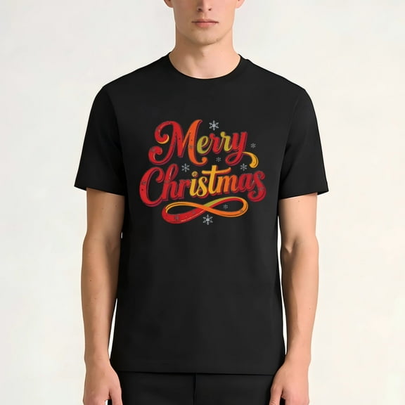 Merry Christmas, Men's Graphic Tee 100% Cotton T-Shirt, Sizes S-5XL