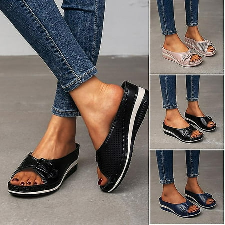 Soft Footbed Orthopedic Arch-support Sandals Women's Platform Wedge ...