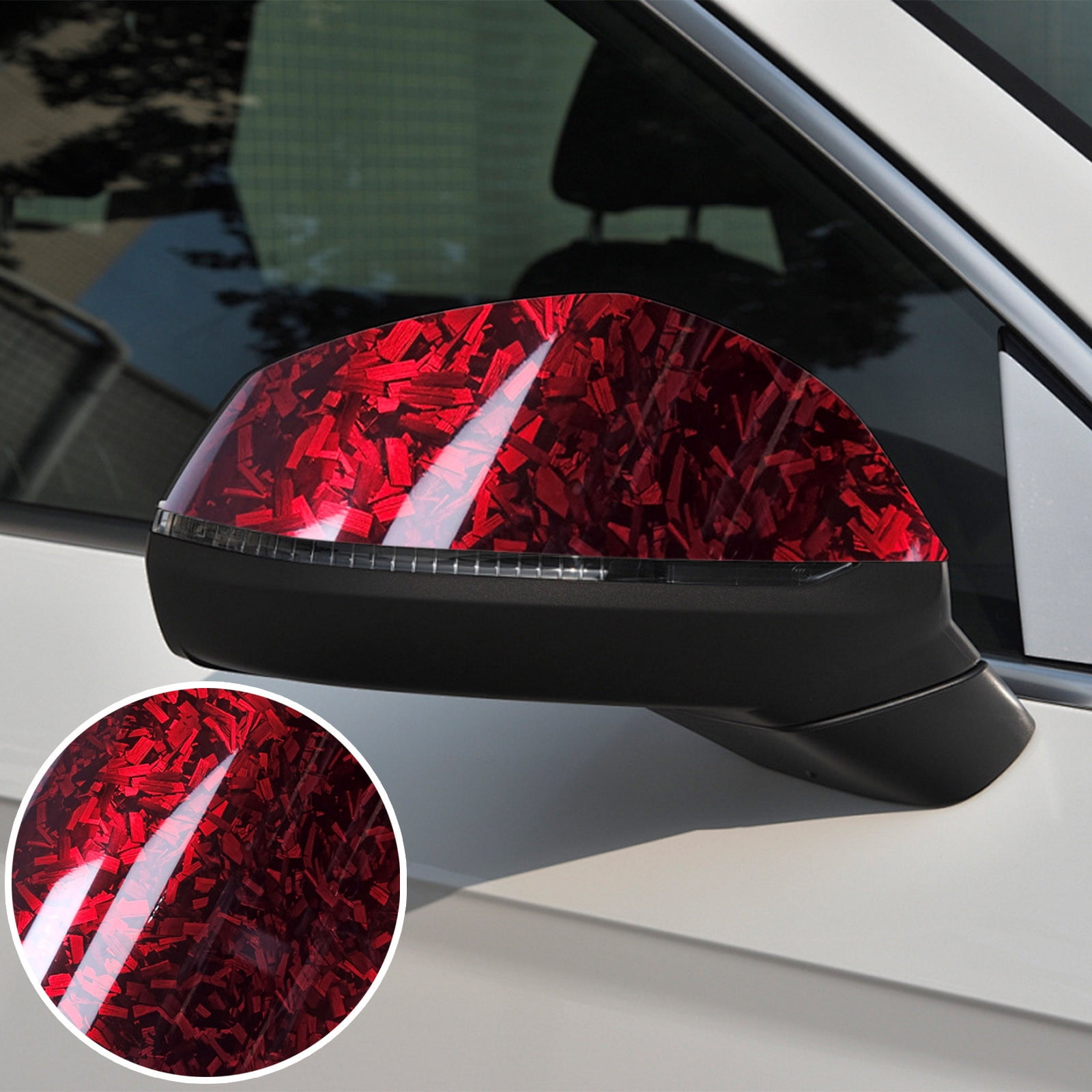 Forged Gloss Carbon Fiber Vinyl Wrap Roll, DIY Car Motorcycle Sticker Sheet, Self-Adhesive Decal Film for Vehicle Customization, Durable Automotive Wrap Accessory