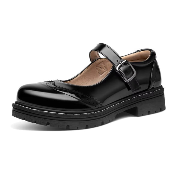Large Size Low Cut Thick Soled Button up Loafers Gothic Style Round Toe Casual Dress Shoes for Daily Work Campus