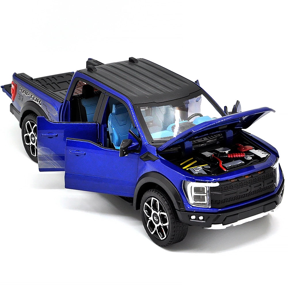 1: 20 Suitable for Ford Raptor F150 alloy die-casting metal car model, with sound, light and rebound functions, children's toy car collection, boys' birthday gift
