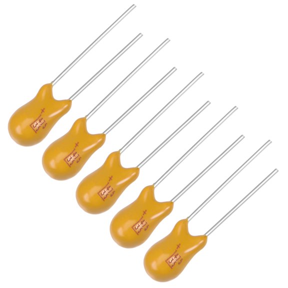 4.7uF Tantalum Capacitor 35V 2 Pin Yellow Radial Dipped Tantalum Bead Capacitors 5pcs